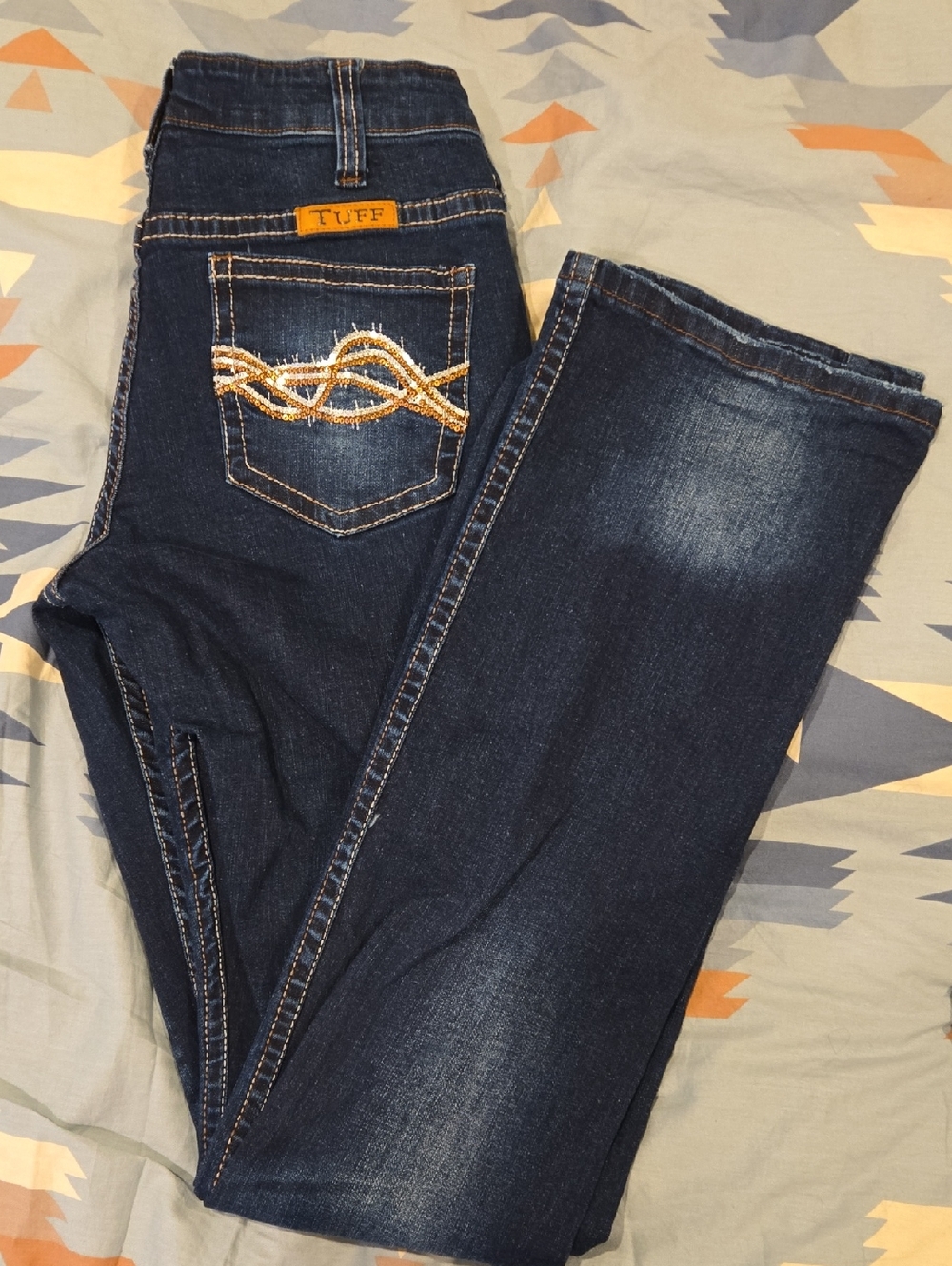 Cowgirl Tuff Laredo Dark Blue Bootcut Jeans. Womens Size 28x37.
